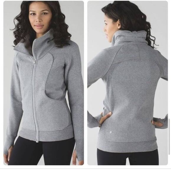 lululemon athletica Tops - Lululemon Cozy Cuddle Up Jacket Heathered Grey Size 6
